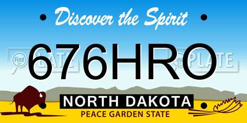 676HRO North Dakota License Plate