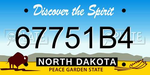 67751B4 North Dakota License Plate