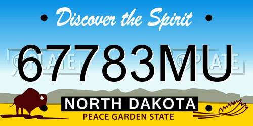 67783MU North Dakota License Plate