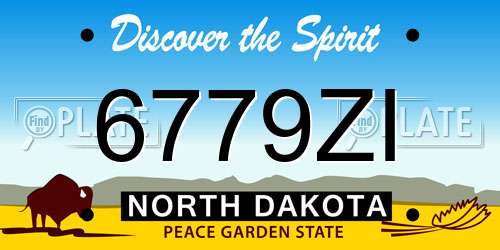 6779ZI North Dakota License Plate