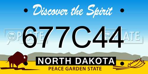 677C44 North Dakota License Plate