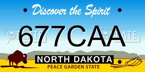 677CAA North Dakota License Plate