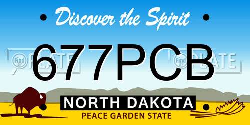 677PCB North Dakota License Plate