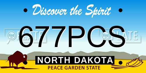 677PCS North Dakota License Plate