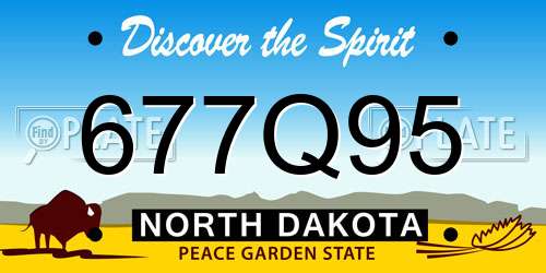677Q95 North Dakota License Plate