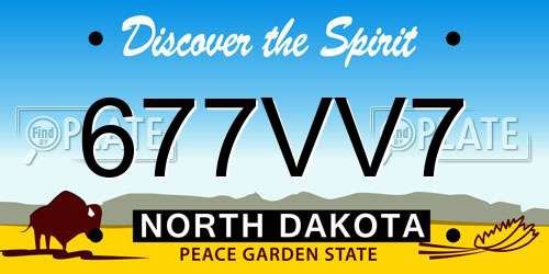 677VV7 North Dakota License Plate
