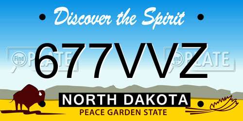 677VVZ North Dakota License Plate