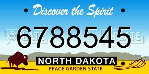 6788545 North Dakota License Plate