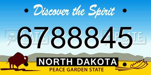6788845 North Dakota License Plate