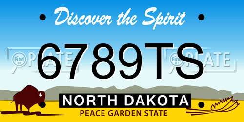 6789TS North Dakota License Plate