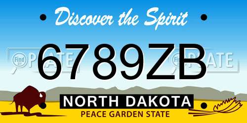 6789ZB North Dakota License Plate