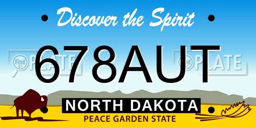 678AUT North Dakota License Plate