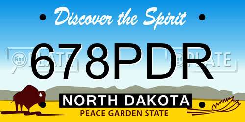 678PDR North Dakota License Plate