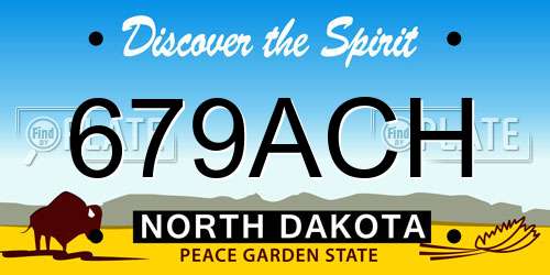 679ACH North Dakota License Plate