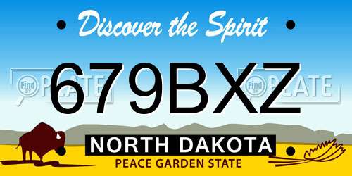 679BXZ North Dakota License Plate