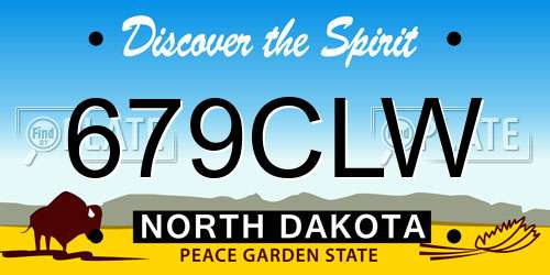 679CLW North Dakota License Plate