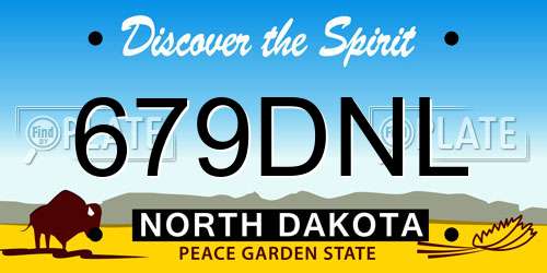679DNL North Dakota License Plate