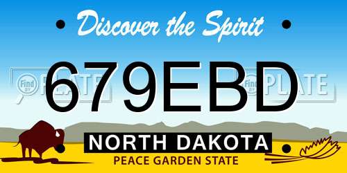 679EBD North Dakota License Plate
