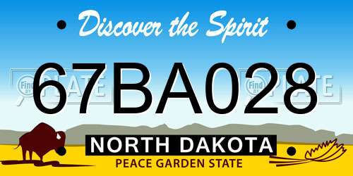 67BA028 North Dakota License Plate