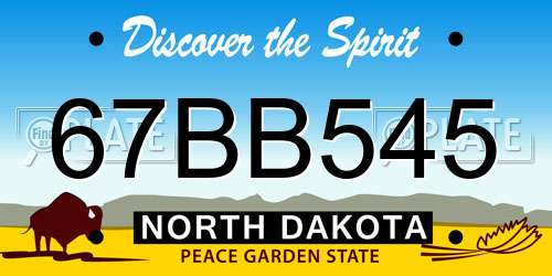 67BB545 North Dakota License Plate