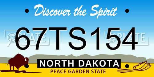 67TS154 North Dakota License Plate