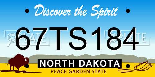 67TS184 North Dakota License Plate