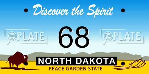 68 North Dakota License Plate