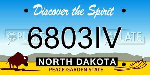 6803IV North Dakota License Plate