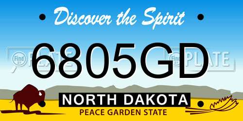 6805GD North Dakota License Plate