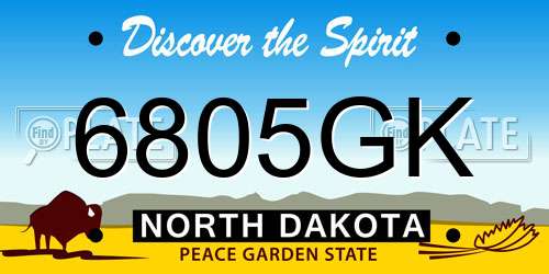 6805GK North Dakota License Plate