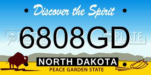 6808GD North Dakota License Plate