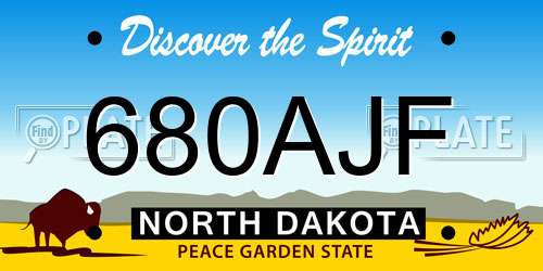 680AJF North Dakota License Plate