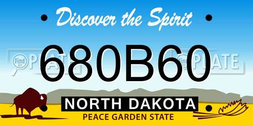 680B60 North Dakota License Plate