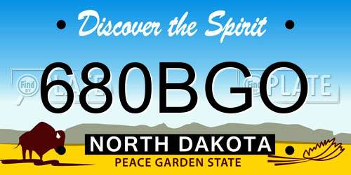 680BGO North Dakota License Plate