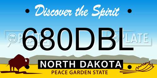 680DBL North Dakota License Plate