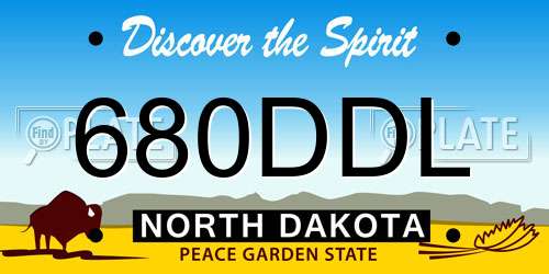 680DDL North Dakota License Plate