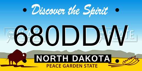680DDW North Dakota License Plate