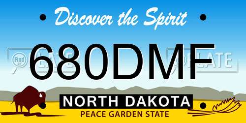 680DMF North Dakota License Plate