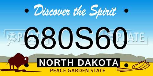 680S60 North Dakota License Plate