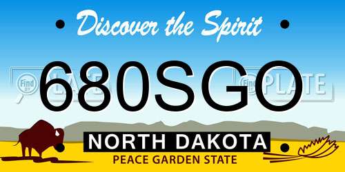 680SGO North Dakota License Plate