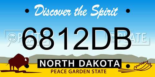 6812DB North Dakota License Plate