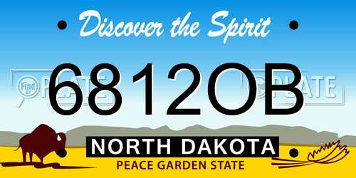 6812OB North Dakota License Plate