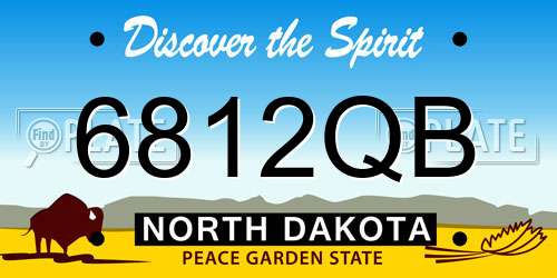6812QB North Dakota License Plate