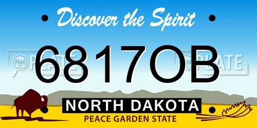 6817OB North Dakota License Plate