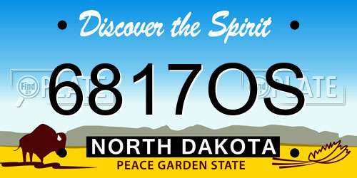 6817OS North Dakota License Plate