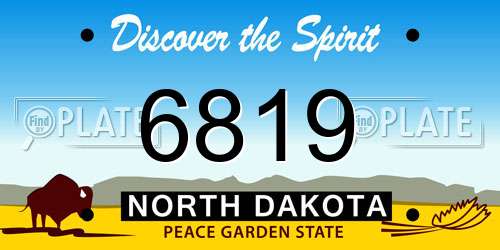 6819 North Dakota License Plate