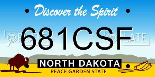 681CSF North Dakota License Plate