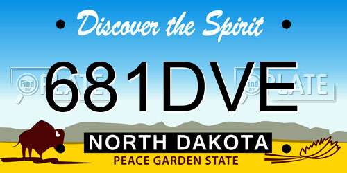 681DVE North Dakota License Plate