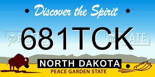 681TCK North Dakota License Plate
