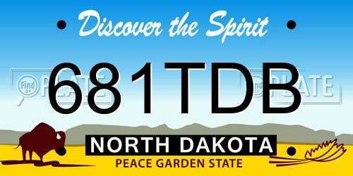 681TDB North Dakota License Plate